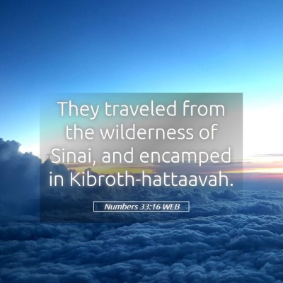Picture 05 - Numbers 33:16 WEB - They traveled from the wilderness of Sinai, and - Bible Verse Picture