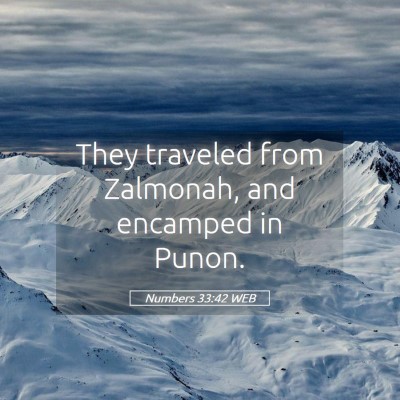 Picture 05 - Numbers 33:42 WEB - They traveled from Zalmonah, and encamped in - Bible Verse Picture
