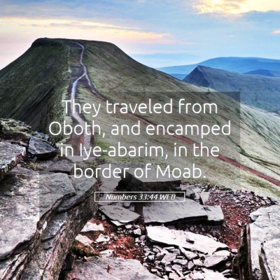 Picture 05 - Numbers 33:44 WEB - They traveled from Oboth, and encamped in - Bible Verse Picture