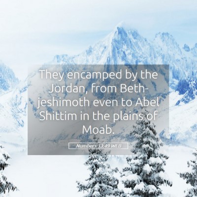 Picture 05 - Numbers 33:49 WEB - They encamped by the Jordan, from Beth-jeshimoth - Bible Verse Picture