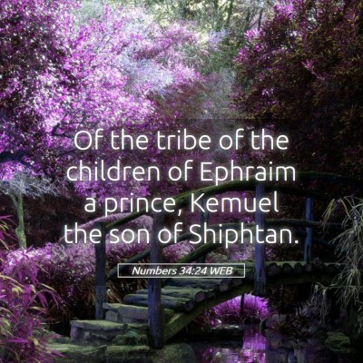 Picture 05 - Numbers 34:24 WEB - Of the tribe of the children of Ephraim a prince, - Bible Verse Picture