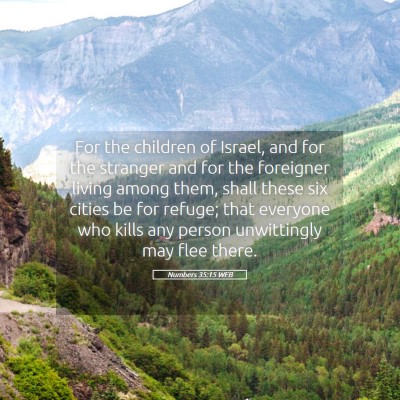Picture 05 - Numbers 35:15 WEB - For the children of Israel, and for the stranger - Bible Verse Picture