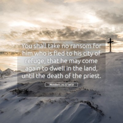 Picture 05 - Numbers 35:32 WEB - You shall take no ransom for him who is fled to - Bible Verse Picture
