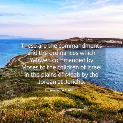 Picture 05 - Numbers 36:13 WEB - These are the commandments and the ordinances - Bible Verse Picture