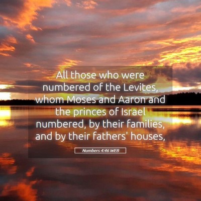 Picture 05 - Numbers 4:46 WEB - All those who were numbered of the Levites, whom - Bible Verse Picture