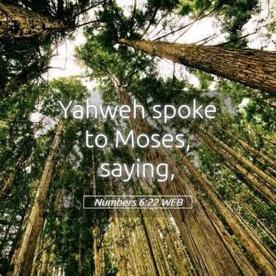 Picture 05 - Numbers 6:22 WEB - Yahweh spoke to Moses, - Bible Verse Picture