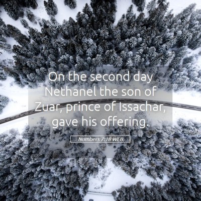 Picture 05 - Numbers 7:18 WEB - On the second day Nethanel the son of Zuar, - Bible Verse Picture