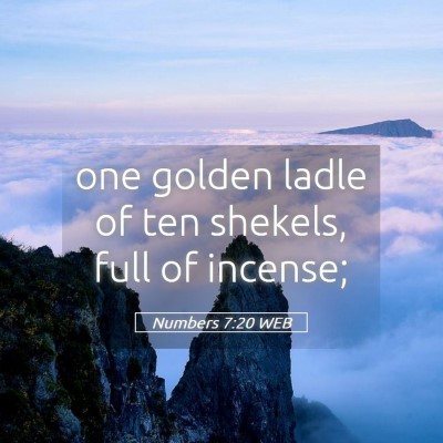 Picture 05 - Numbers 7:20 WEB - one golden ladle of ten shekels, full of - Bible Verse Picture