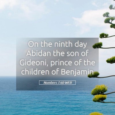 Picture 05 - Numbers 7:60 WEB - On the ninth day Abidan the son of Gideoni, - Bible Verse Picture