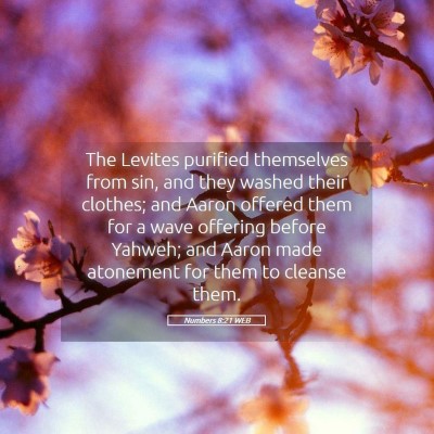 Picture 05 - Numbers 8:21 WEB - The Levites purified themselves from sin, and - Bible Verse Picture