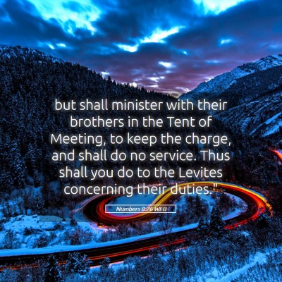 Picture 05 - Numbers 8:26 WEB - but shall minister with their brothers in the - Bible Verse Picture