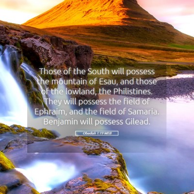 Picture 05 - Obadiah 1:19 WEB - Those of the South will possess the mountain of - Bible Verse Picture
