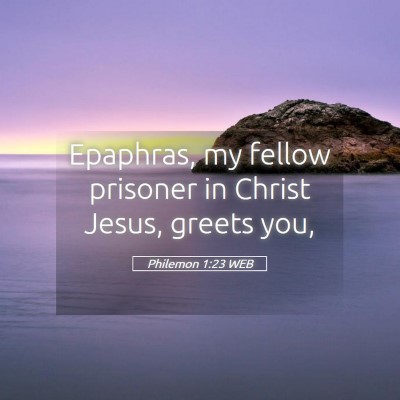 Picture 05 - Philemon 1:23 WEB - Epaphras, my fellow prisoner in Christ Jesus, - Bible Verse Picture