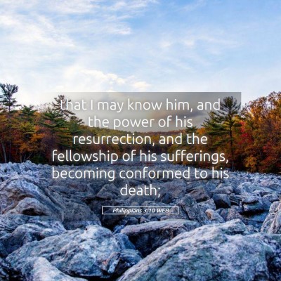 Picture 05 - Philippians 3:10 WEB - that I may know him, and the power of his - Bible Verse Picture
