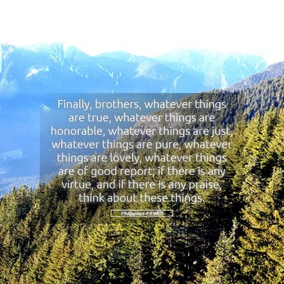 Picture 05 - Philippians 4:8 WEB - Finally, brothers, whatever things are true, - Bible Verse Picture