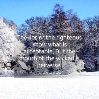 Picture 05 - Proverbs 10:32 WEB - The lips of the righteous know what is - Bible Verse Picture