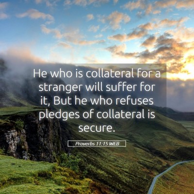 Picture 05 - Proverbs 11:15 WEB - He who is collateral for a stranger will suffer - Bible Verse Picture