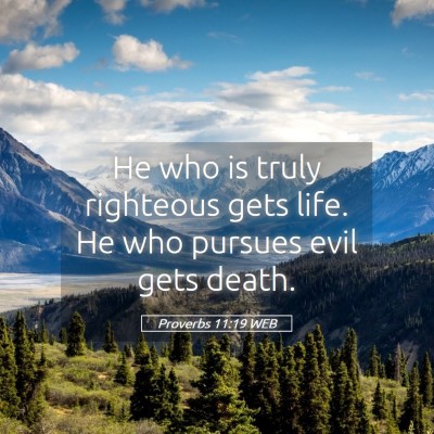 Picture 05 - Proverbs 11:19 WEB - He who is truly righteous gets life. He who - Bible Verse Picture
