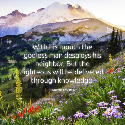 Picture 05 - Proverbs 11:9 WEB - With his mouth the godless man destroys his - Bible Verse Picture