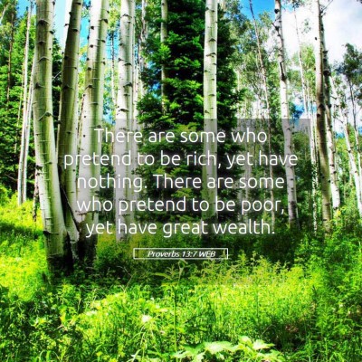 Picture 05 - Proverbs 13:7 WEB - There are some who pretend to be rich, yet have - Bible Verse Picture