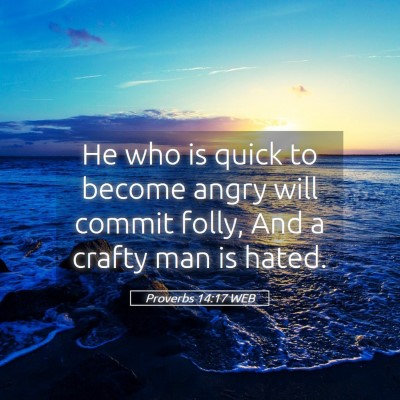 Picture 05 - Proverbs 14:17 WEB - He who is quick to become angry will commit - Bible Verse Picture