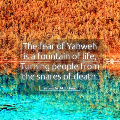 Picture 05 - Proverbs 14:27 WEB - The fear of Yahweh is a fountain of life, Turning - Bible Verse Picture