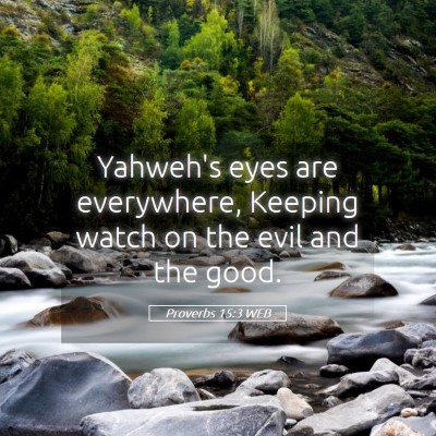 Picture 05 - Proverbs 15:3 WEB - Yahweh's eyes are everywhere, Keeping watch on - Bible Verse Picture