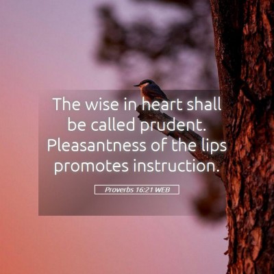 Picture 05 - Proverbs 16:21 WEB - The wise in heart shall be called prudent. - Bible Verse Picture