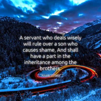 Picture 05 - Proverbs 17:2 WEB - A servant who deals wisely will rule over a son - Bible Verse Picture