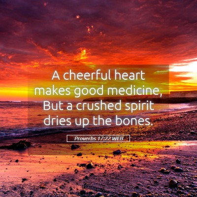 Picture 05 - Proverbs 17:22 WEB - A cheerful heart makes good medicine, But a - Bible Verse Picture