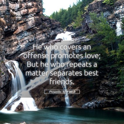 Picture 05 - Proverbs 17:9 WEB - He who covers an offense promotes love; But he - Bible Verse Picture
