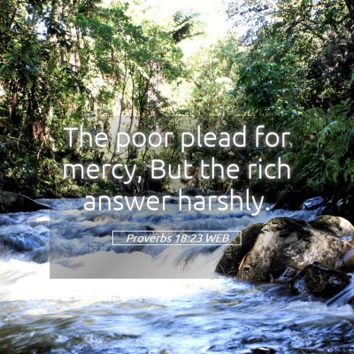 Picture 05 - Proverbs 18:23 WEB - The poor plead for mercy, But the rich answer - Bible Verse Picture