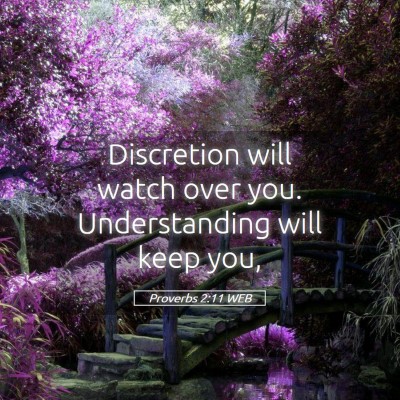 Picture 05 - Proverbs 2:11 WEB - Discretion will watch over you. Understanding - Bible Verse Picture