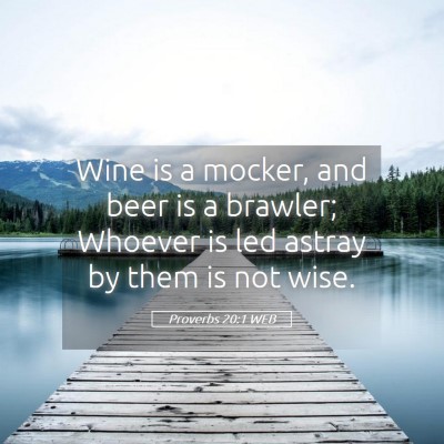 Picture 05 - Proverbs 20:1 WEB - Wine is a mocker, and beer is a brawler; Whoever - Bible Verse Picture