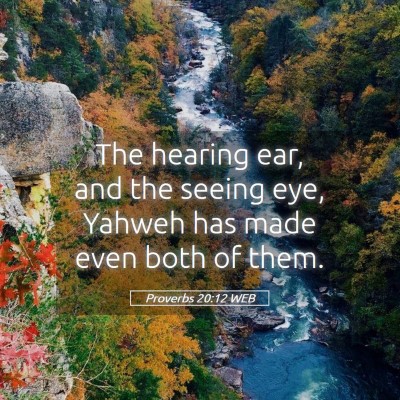Picture 05 - Proverbs 20:12 WEB - The hearing ear, and the seeing eye, Yahweh has - Bible Verse Picture