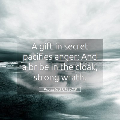 Picture 05 - Proverbs 21:14 WEB - A gift in secret pacifies anger; And a bribe in - Bible Verse Picture