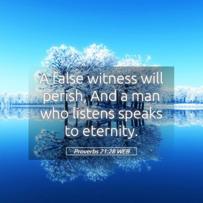 Picture 05 - Proverbs 21:28 WEB - A false witness will perish, And a man who - Bible Verse Picture