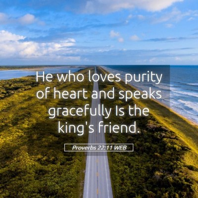 Picture 05 - Proverbs 22:11 WEB - He who loves purity of heart and speaks - Bible Verse Picture
