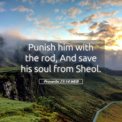 Picture 05 - Proverbs 23:14 WEB - Punish him with the rod, And save his soul from - Bible Verse Picture