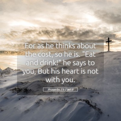 Picture 05 - Proverbs 23:7 WEB - For as he thinks about the cost, so he is. 