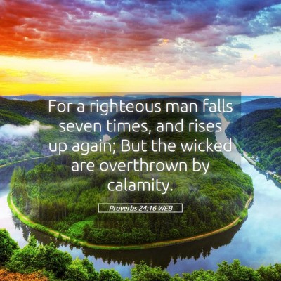Picture 05 - Proverbs 24:16 WEB - For a righteous man falls seven times, and rises - Bible Verse Picture