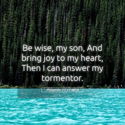 Picture 05 - Proverbs 27:11 WEB - Be wise, my son, And bring joy to my heart, Then - Bible Verse Picture