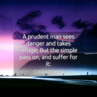 Picture 05 - Proverbs 27:12 WEB - A prudent man sees danger and takes refuge; But - Bible Verse Picture