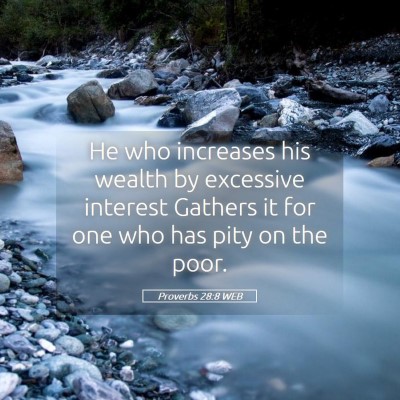 Picture 05 - Proverbs 28:8 WEB - He who increases his wealth by excessive interest - Bible Verse Picture