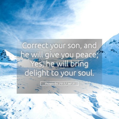 Picture 05 - Proverbs 29:17 WEB - Correct your son, and he will give you peace; - Bible Verse Picture