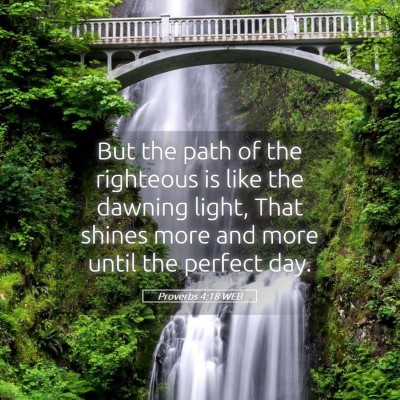 Picture 05 - Proverbs 4:18 WEB - But the path of the righteous is like the dawning - Bible Verse Picture