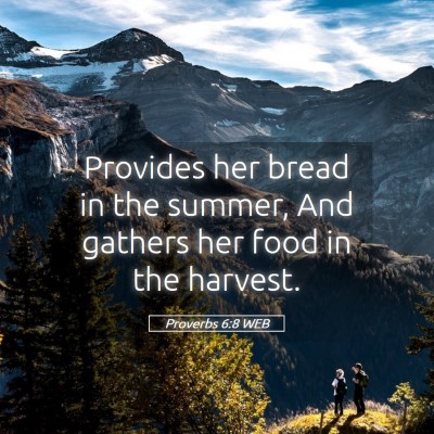 Picture 05 - Proverbs 6:8 WEB - Provides her bread in the summer, And gathers her - Bible Verse Picture