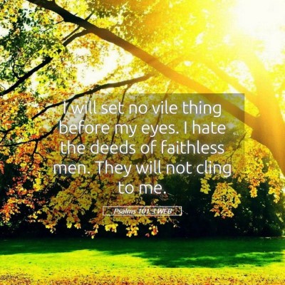 Picture 05 - Psalms 101:3 WEB - I will set no vile thing before my eyes. I hate - Bible Verse Picture