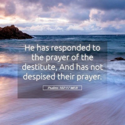 Picture 05 - Psalms 102:17 WEB - He has responded to the prayer of the destitute, - Bible Verse Picture
