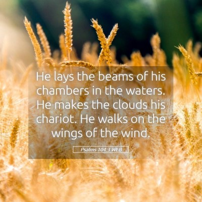 Picture 05 - Psalms 104:3 WEB - He lays the beams of his chambers in the waters. - Bible Verse Picture